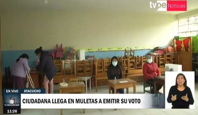 Mujer aseguró que se desplazó 20 minutos desde su casa hasta el colegio Señor de Arequipa. Foto: captura de TV Perú