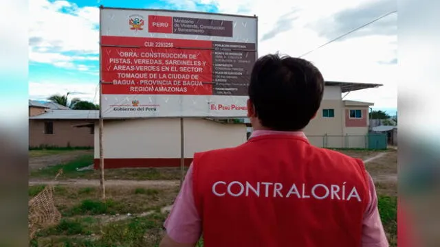 Auditores verificaron avance de obras en sector Tomaque en la ciudad de Bagua. Foto: Contraloría.