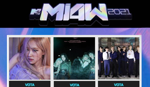 BTS, BLACKPINK y la idol Rosé son algunos de los nominados de MTV MIAW 2021. Foto: composición LR