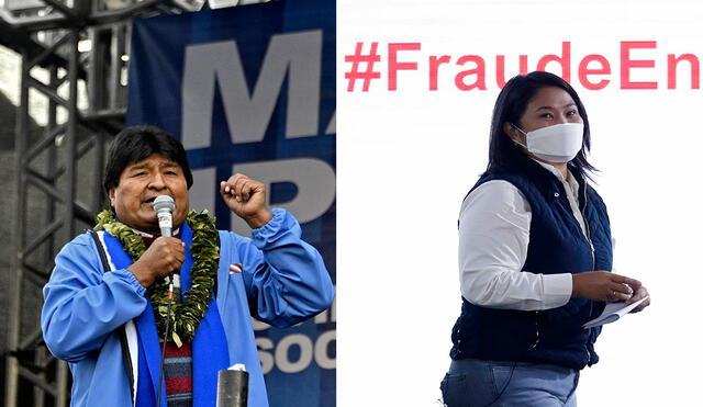 "Que se respete el resultado", instó Evo Morales a pocas horas de las acusaciones de Keiko Fujimori en Perú. Foto: composición de La República/AFP/EFE