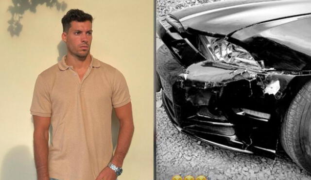 Patricio Parodi compartió imágenes de las abolladuras de su auto tras el accidente que sufrió. Foto: Patricio Parodi / Instagram