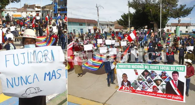 Pobladores de Chupa salieron a marchar este viernes en rechazo a afirmaciones de voceros de Fuerza Popular. Foto: Juan Carlos Cisneros/La República