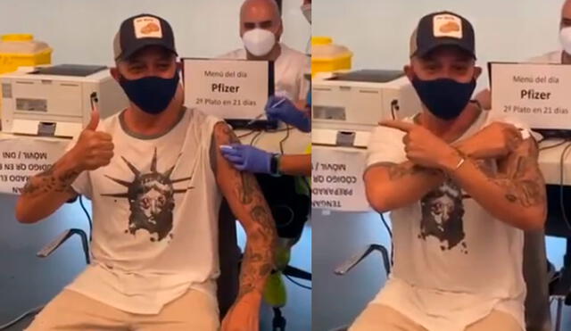 Alejandro Sanz fue inoculado con la  primera dosis de la vacuna de Pfizer. Foto: Alejandro Sanz/Instagram