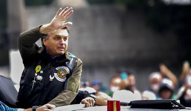 Autoridades del estado de Sao Paulo dijeron que habían multado a Bolsonaro, a su hijo congresista y al ministro de Infraestructura. Foto: AFP