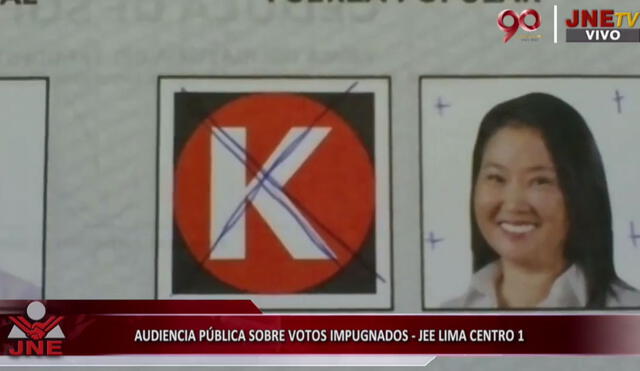 Voto evaluado por el colegiado del JEE de Lima Centro 1. Foto: captura