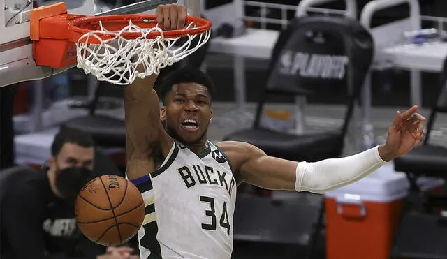 Giannis Antetokounmpo fue la figura de los Milwaukee Bucks ante Brooklyn Nets. Foto: AFP