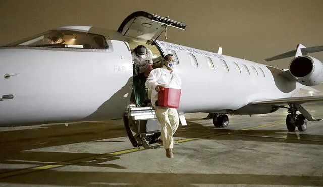 Traslado. En un vuelo de la Fuerza Aérea se trasladaron los órganos desde Piura hasta Lima. Foto: difusión