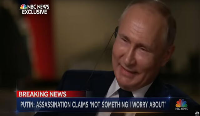 Vladimir Putin fue entrevistado recientemente por NBC News. Foto: captura de video