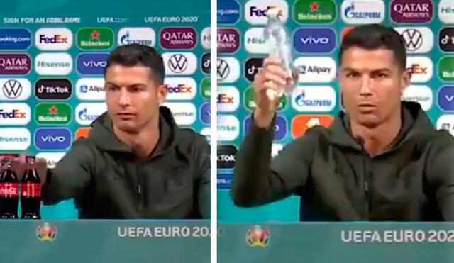Cristiano Ronaldo participó en la rueda de prensa de Portugal previo a su debut en la Eurocopa 2021. Foto: captura Euro 2021