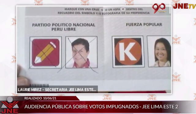 Voto invalidado por el JEE de Lima Este 2. Foto: captura