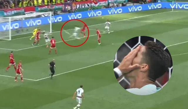 Cristiano Ronaldo estuvo cerca de abrir el marcador del Portugal vs. Hungría. Foto: TVI24