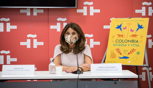 La vicepresidenta y canciller de Colombia, Marta Lucía Ramírez, desde Madrid se refirió a la situación vivida en Perú tras la segunda vuelta presidencial. Foto: Europa Press