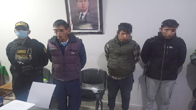 Cusco. Sujetos fueron detenidos cuando pretendían huir. Foto: PNP