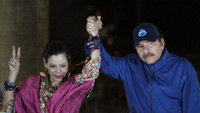 El cuestionado presidente de Nicaragua, Daniel Ortega, y su esposa Rosario Murillo. Foto: difusión