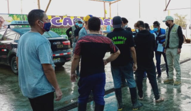Las autoridades intervinieron a dos locales dedicados al lavado de vehículos. Foto: Ministerio Público La Libertad