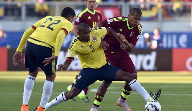 Colombia busca su segunda victoria consecutiva mientras que Venezuela tiene como objetivo recuperarse tras perder en el debut. Foto: AFP/Rodrigo Arangua