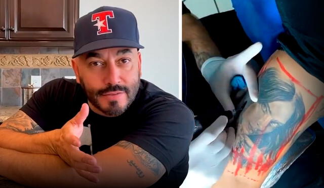 Lupillo Rivera dijo que fue su hijo quien eligió el diseño para cubrir el tatuaje de Belinda. Foto: captura Lupillo Rivera / Instagram