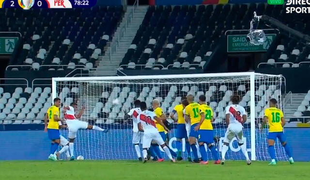 Álex Valera se falló gol insólito ante Brasil por la fecha 2 del Grupo B de la Copa América 2021. Foto: captura DirecTV Sports