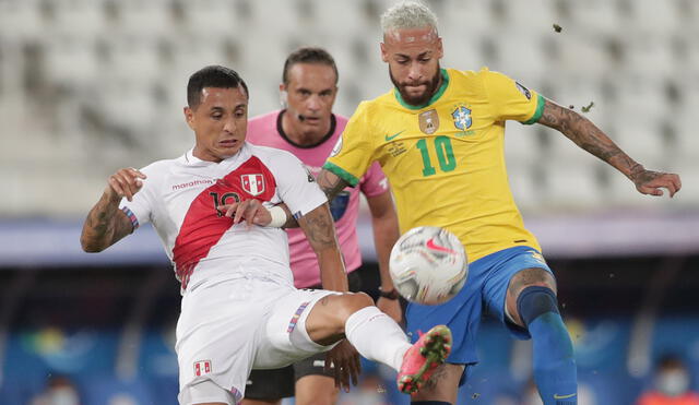 Perú y Brasil se ven las caras en el Olímpico Nilton Santos por la Copa América 2021. Foto: EFE