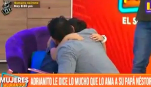 Un conmovedor momento protagonizaron el esposo de Flor Polo y su pequeño hijo en el set de TV. Foto: captura/Latina