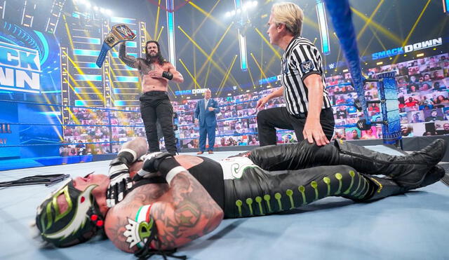 Roman Reigns y Rey Mysterio se enfrentaron previo a Hell in a Cell 2021. Foto: WWE