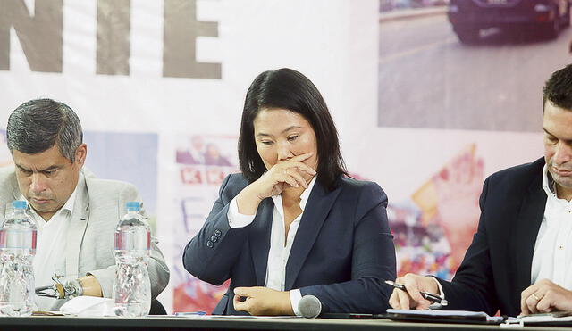 Silencio. A diferencia de otros días, Keiko Fujimori ayer no se mostró ante los medios. Todos los jurados electorales rechazaron sus recursos de nulidad. Foto: Félix Contreras/La República