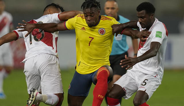 Perú perdió con Colombia en Lima en las Eliminatorias para Qatar 2022. Foto: AFP