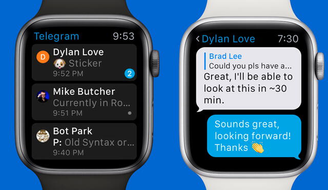 Para activar las respuestas predeterminadas de Telegram en Apple Watch es necesario que el reloj tenga instalada la app y esté vinculado al iPhone. Foto: Smartwatch Zone