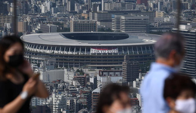 Vista del estadio Nacional de Tokio, epicentro de los próximos Juegos Olímpicos, el 21 de junio de 2021 en la capital japonesa. Foto: Kazuhiro Nogi / AFP