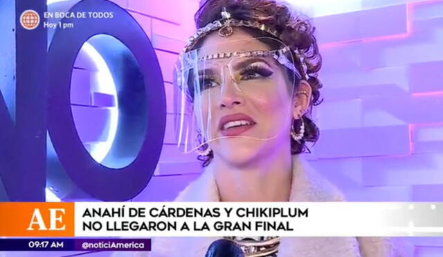 Anahí de Cárdenas se mostró satisfecha por su participación en El artista del año. Foto: captura de América TV