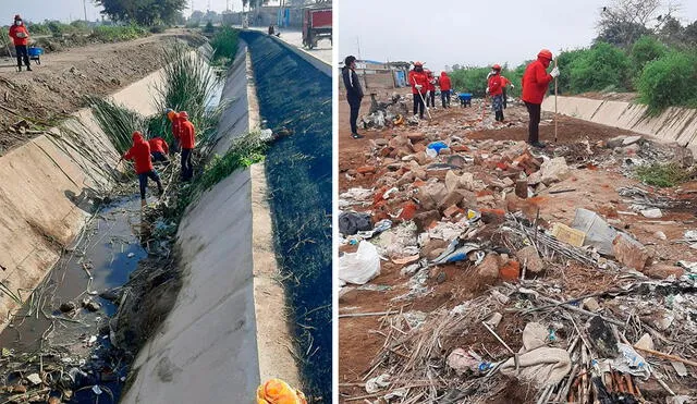 En el canal se halló gran cantidad de basura y desmonte. Foto: composición La República.
