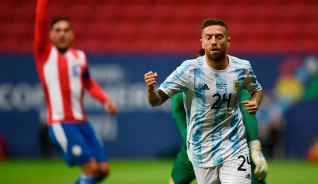 Argentina derrotó por la mínima a Paraguay por Copa América gracias al gol del 'Papu' Gómez. Foto: AFP
