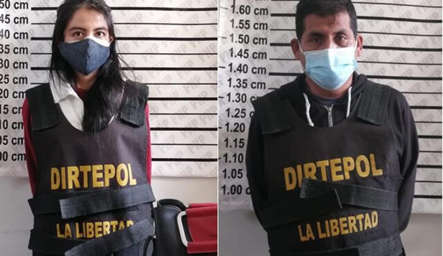 Detectives del Depincri de Trujillo atraparon a María Olivares y Carlos Esquivel. Foto: PNP