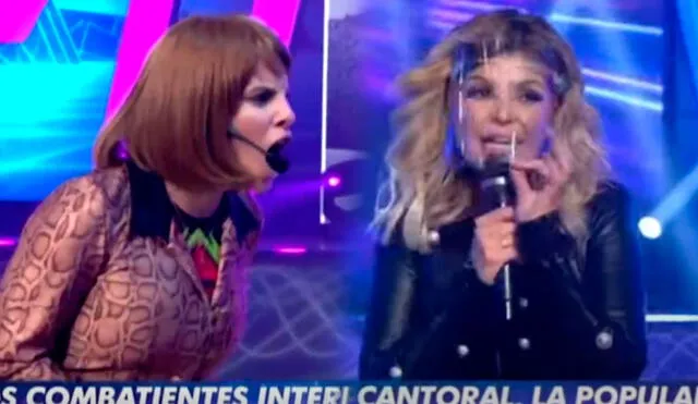 La integrante de Esto es guerra recreó la escena de la 'maldita lisiada' en presencia de Itatí Cantoral. Foto: captura/América TV