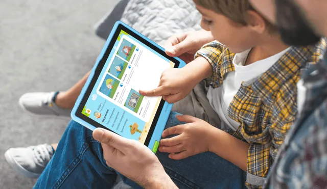 La MatePad T 10 Kids Edition viene protegida con una funda antichoque. Foto: Huawei