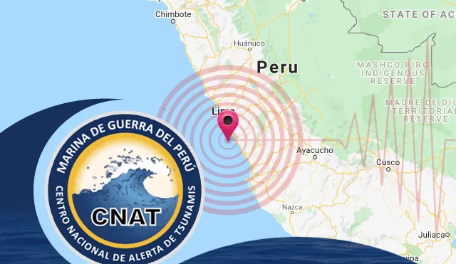 El sismo fue reportado a 33 km al suroeste de Mala, Cañete. Foto: Twitter/@DHN_peru