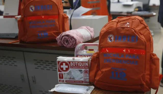 Una mochila de emergencias y botiquín en caso de sismo. Foto: La República