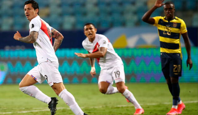 Lapadula encontró su primer gol con la selección peruana enfrentando a Ecuador por la Copa América 2021. Foto: Twitter FPF