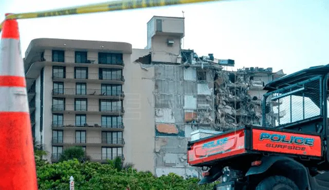 Imagen de Champlain Towers tras el derrumbe de esta madrugada. Foto: Agencia EFE