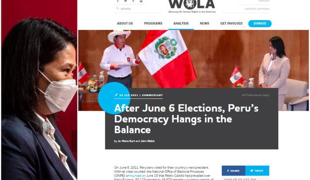 WOLA critica, además, “el papel grotescamente irresponsable de los principales medios de comunicación peruanos”. Foto: AFP