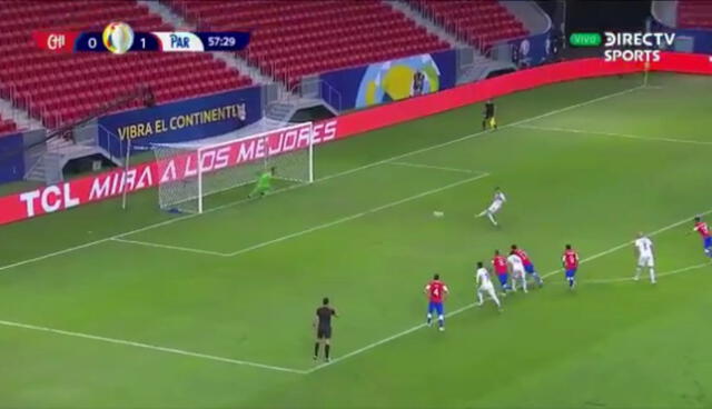 Con este tanto, Paraguay se colocó dos goles encima de Chila. Foto: captura DirecTV Sports