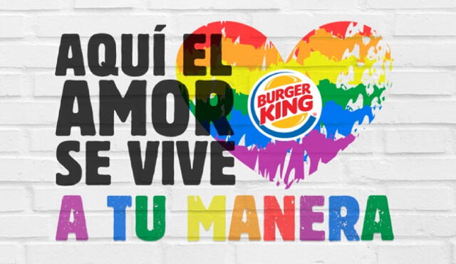 Burger King realizó un campaña por el Día Internacional del Orgullo Gay. Foto: Burger King