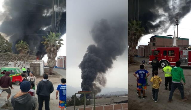 Siniestro alarmó a vecinos debido a la densa humareda que se formó encima de la fábrica. Foto: difusión