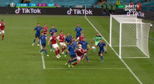 El gol de Austria que rompió la increíble racha de Italia. Foto: captura DirecTV Sports