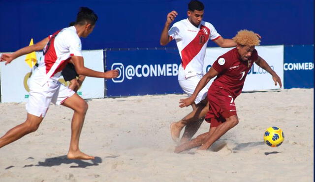El duelo entre Perú y Venezuela por el torneo de fútbol playa se disputó en el Complejo Olímpico Barra de Tijuca. Foto: Twitter Selección peruana
