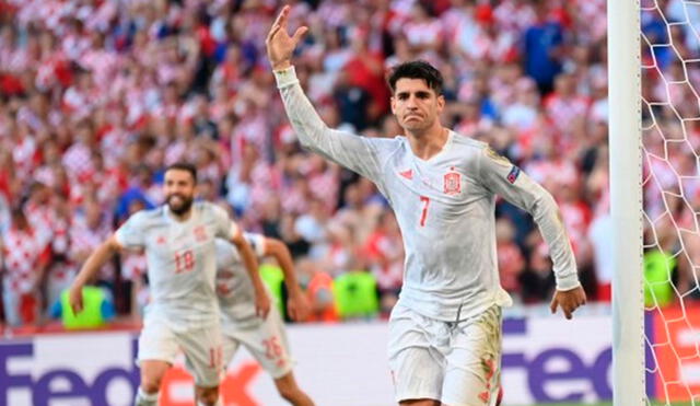 Álvaro Morata contribuyó en la victoria de España 5-3 ante Croacia por los octavos de la Eurocopa 2021. Foto: AFP