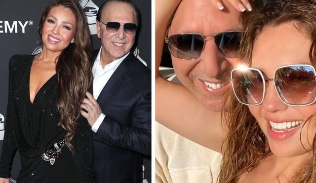 A través de sus redes sociales, la cantante y actriz mostró una fotografía al lado de su esposo Tommy Motola. Foto: Thalía