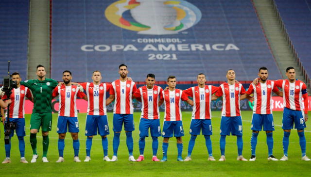 Selección de Paraguay antes de un partido en la Copa América 2021 en suelo brasileño. Foto: EFE