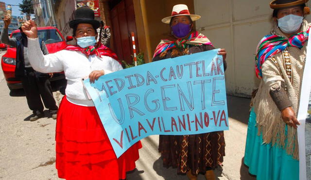 Rechazan el proyecto que se ejecuta en la zona fronteriza con Tacna. Foto: Juan Carlos Cisneros