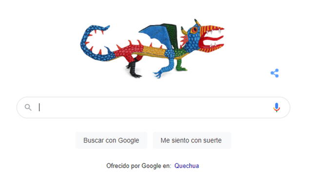 En el doodle cada parte del 'alebrije' representa las letras de Google, sus colores y las formas características de estas criaturas. Foto: captura de Google